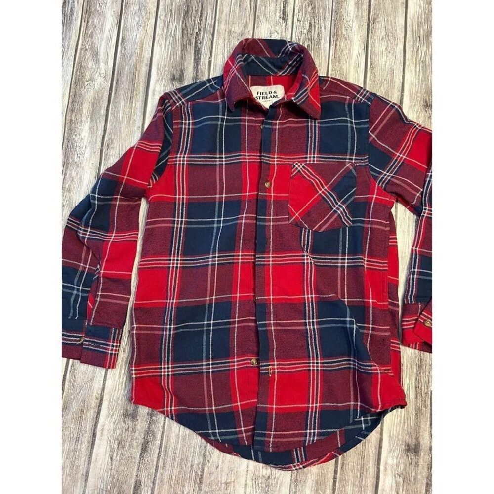 Boys youth size small field and stream flannel‎ shirt